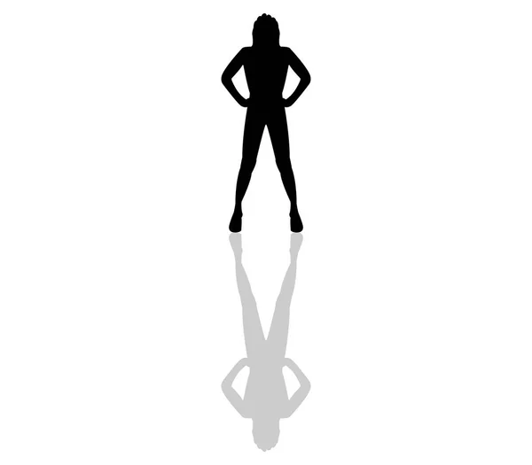 Silhouette Femme Sur Fond Blanc — Image vectorielle