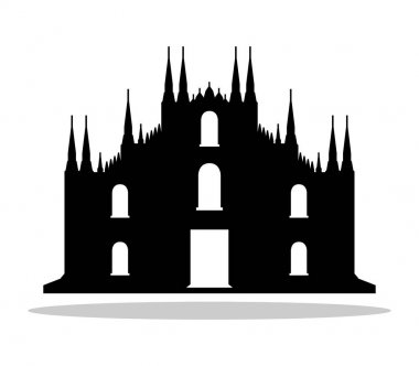 Milan katedral simgesi beyaz arka plan üzerinde