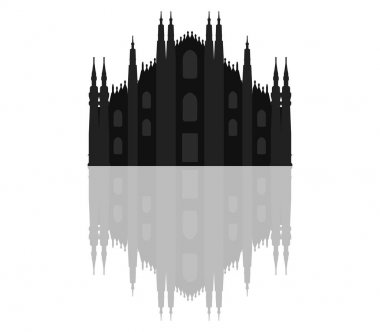 Milan katedral simgesi beyaz arka plan üzerinde