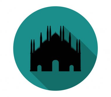 Milan katedral simgesi beyaz arka plan üzerinde