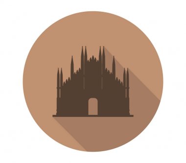 Milan katedral simgesi beyaz arka plan üzerinde