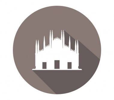 Milan katedral simgesi beyaz arka plan üzerinde