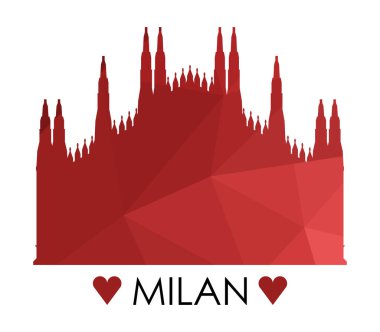 Milan katedral simgesi beyaz arka plan üzerinde