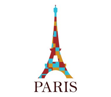 Beyaz arkaplanda Eyfel kulesi