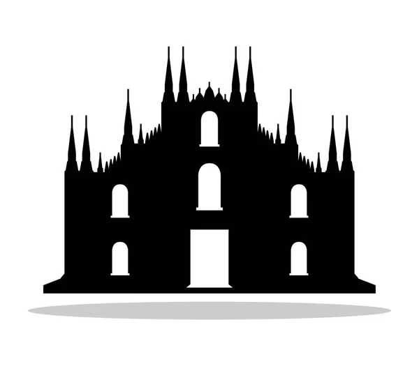 Milan katedral simgesi beyaz arka plan üzerinde