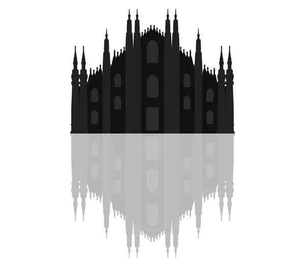 Milan katedral simgesi beyaz arka plan üzerinde