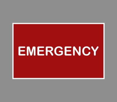 beyaz zemin üzerine acil işareti