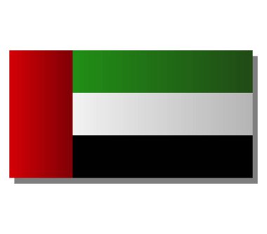 Beyaz arka plan üzerinde Arap Emirlikleri bayrağı