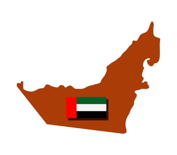 Arabské Emiráty Mapa Bílém Pozadí — Stockový vektor