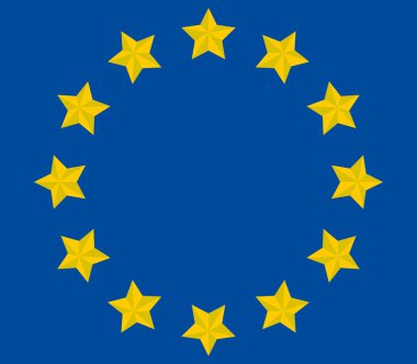 Avrupa bayrak beyaz zemin üzerine