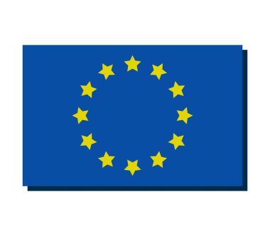 Avrupa bayrak beyaz zemin üzerine