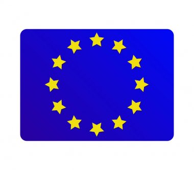 Avrupa bayrak beyaz zemin üzerine