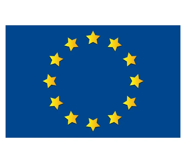Drapeau Europe Sur Fond Blanc — Image vectorielle