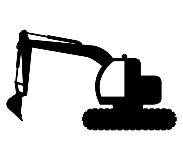 Excavator Icon White Background — Stock Vector