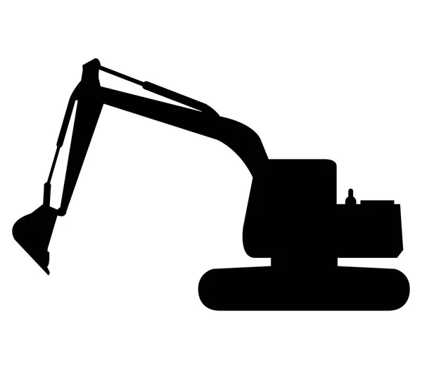 Excavator Icon White Background — Stock Vector