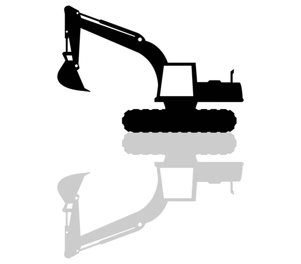 Pictograma Excavator Fundal Alb — Vector de stoc