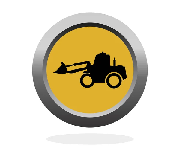 Excavator Icon White Background — Stock Vector