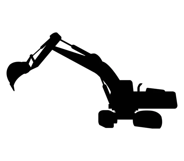 Excavator Icon White Background — Stock Vector