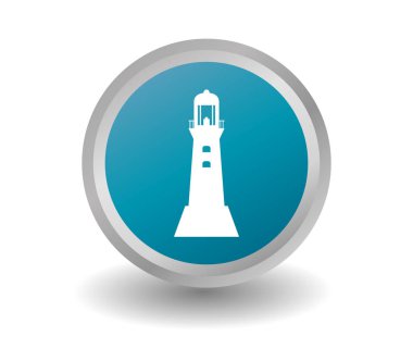 beyaz arkaplanda deniz feneri simgesi