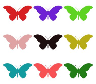 Beyaz arkaplanda kelebek simgesi