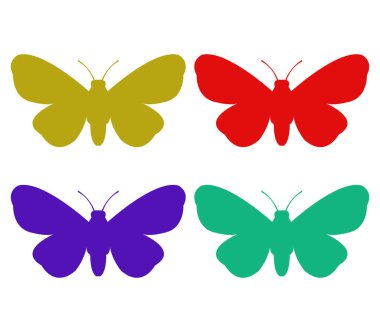 Beyaz arkaplanda kelebek simgesi