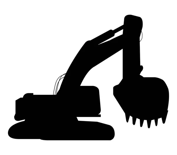 Excavator Icon White Background — Stock Vector