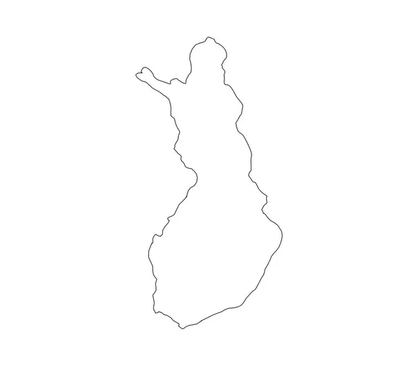 Peta Finland Pada Latar Belakang Putih - Stok Vektor