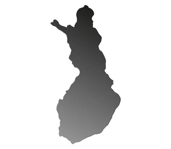 Mapa Finska Bílém Pozadí — Stockový vektor