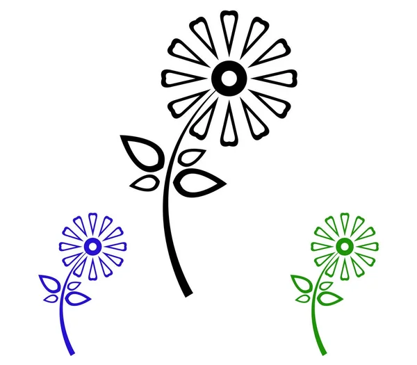 Flower Icon White Background — Stock Vector