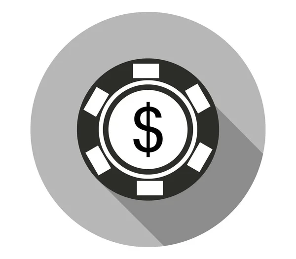 Ícone Poker Peixe Fundo Branco — Vetor de Stock