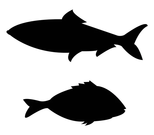 Fisk Ikon Vit Bakgrund — Stock vektor