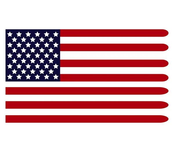 Bandera Los Estados Unidos Sobre Fondo Blanco — Vector de stock