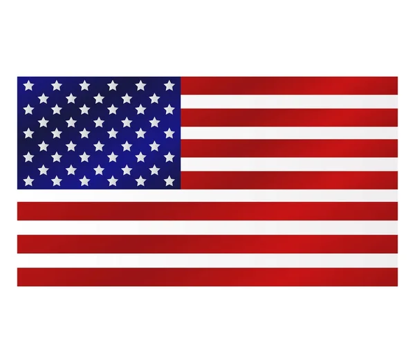 Bandera Los Estados Unidos Sobre Fondo Blanco — Vector de stock