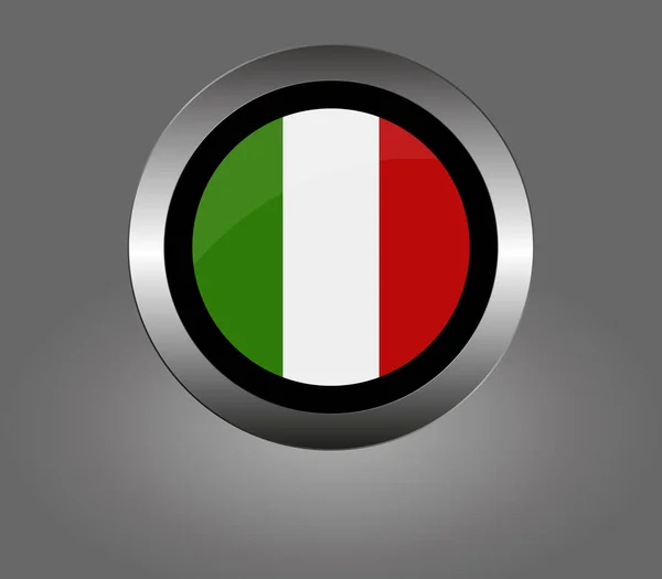 Bandera Italia Sobre Fondo Blanco — Vector de stock