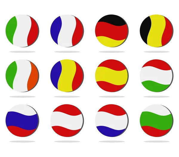 Ensemble Drapeaux Européens — Image vectorielle