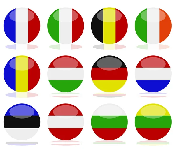 Set European Flags — Stock Vector