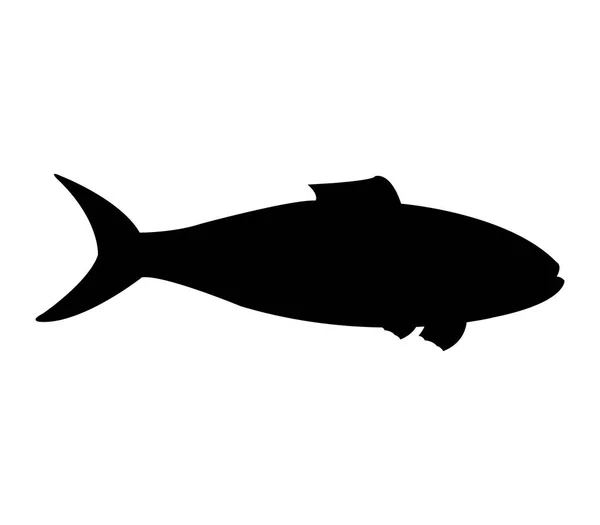 Fish Icon White Background — Stock Vector