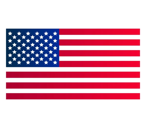 Bandera Estados Unidos Sobre Fondo Blanco — Vector de stock