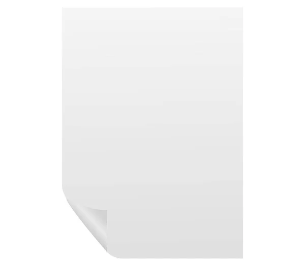Papierbogen Symbol Auf Weißem Hintergrund — Stockvektor