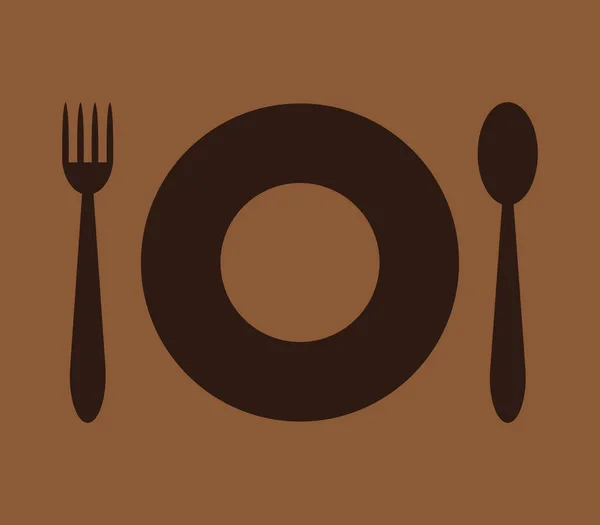 白色背景上带有餐具的平面图标 — 图库矢量图片