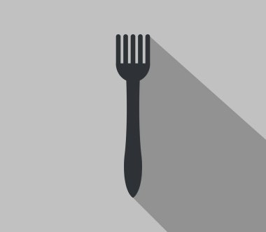 beyaz arkaplanda çatal simgesi