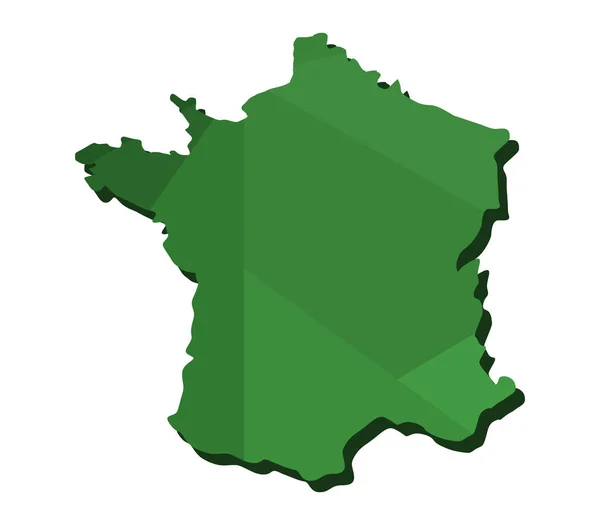 Térkép Franciaország Fehér Háttér — Stock Vector