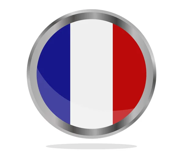 Bandiera Della Francia Sfondo Bianco — Vettoriale Stock