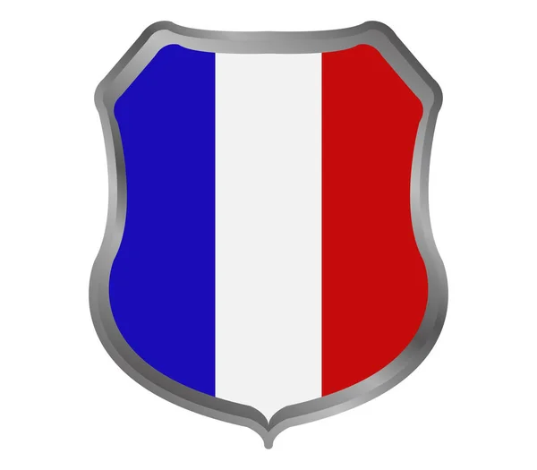 Drapeau France Sur Fond Blanc — Image vectorielle