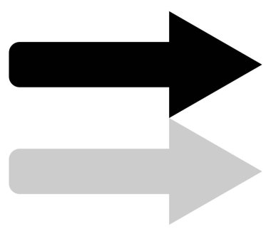 Beyaz arkaplanda ok simgesi