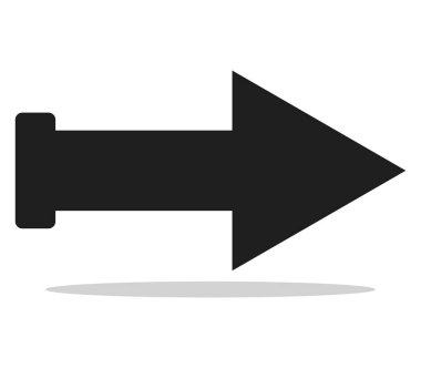 Beyaz arkaplanda ok simgesi