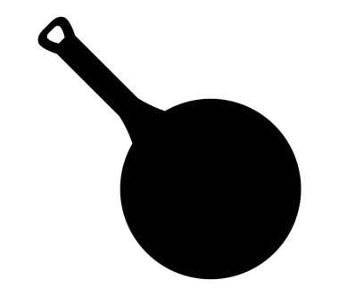 kızartma tavası simgesi beyaz arka plan üzerinde