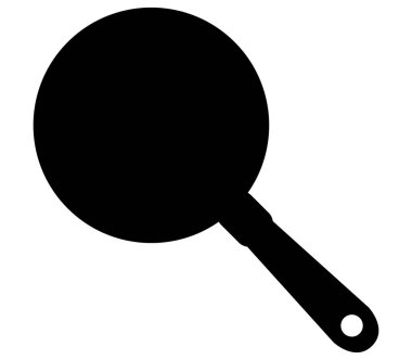 kızartma tavası simgesi beyaz arka plan üzerinde