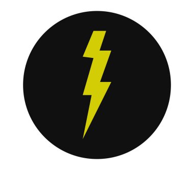 Beyaz arkaplanda yıldırım simgesi