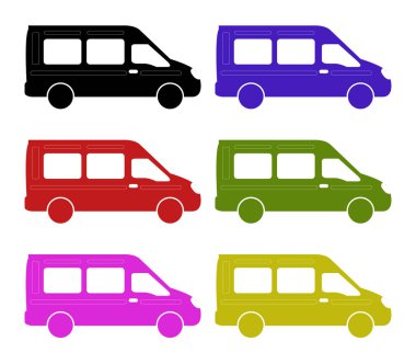 Beyaz arkaplanda van simgesi